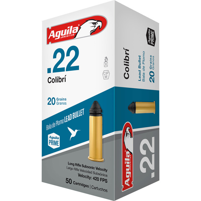 Aguila Special Colibri Rimfire Ammo 22 LR. 20 gr. Colibri Lead 50 rd.