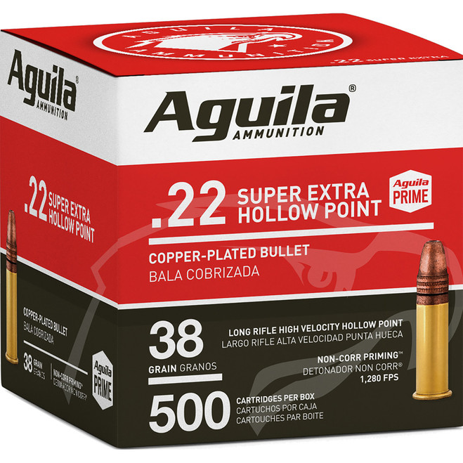 Aguila Standard High Velocity Rimfire Ammo 22 LR. 38 gr. HV HP 500 rd.