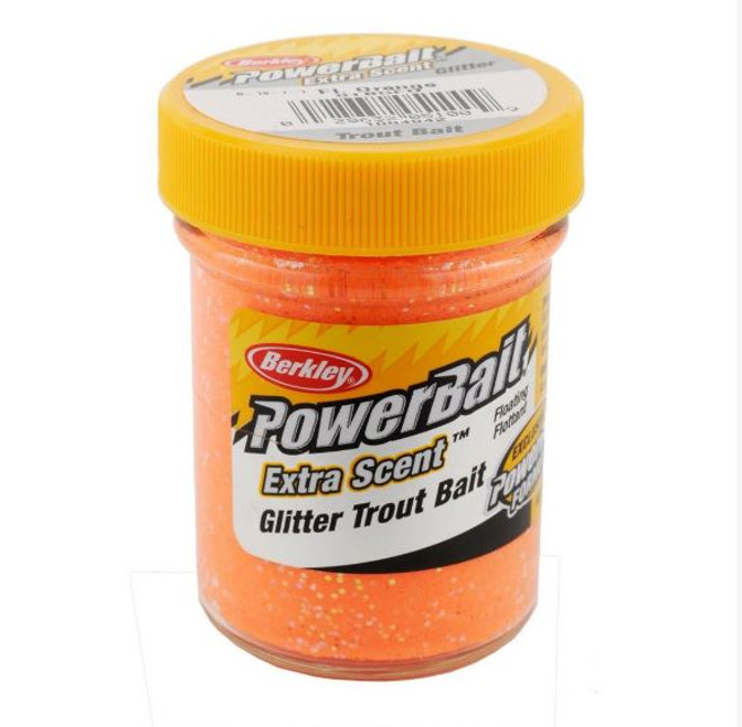 Berkley PowerBait Glitter Trout Bait Flourescent Orange Extra Scent