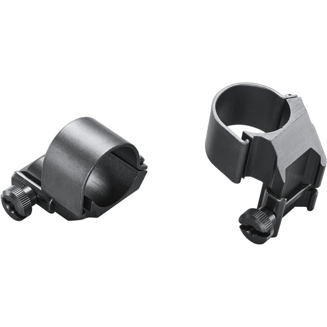 Weaver Classic Detachable Extended Rings Matte Black 1" Medium Top Mount Dual EXT Clam Pack