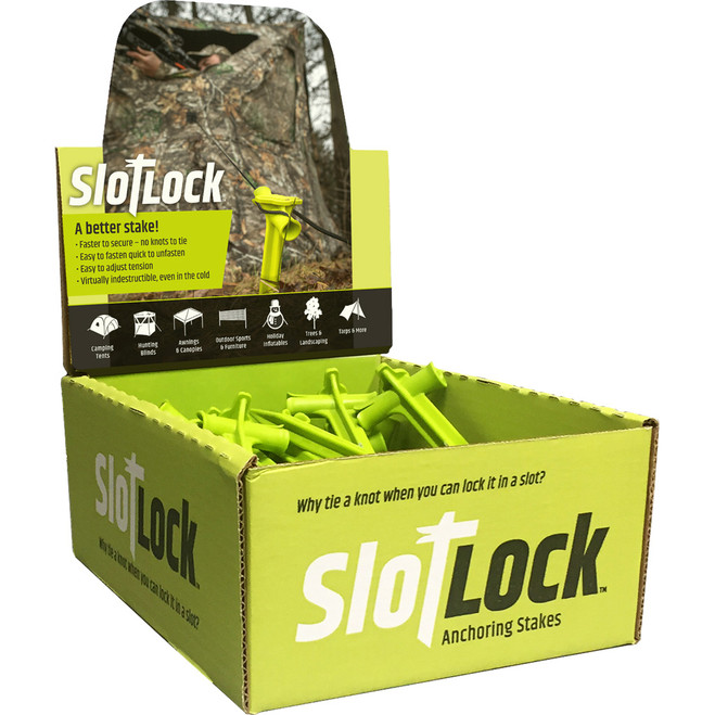 SlotLock Blind/Tent Anchoring Stake 24 ct. Bulk in Display SlotLock Blind/Tent Anchoring Stake 24 ct. Bulk in Display