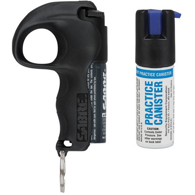 Sabre Easy Aim Pepper Spray w/Practice Spray Black