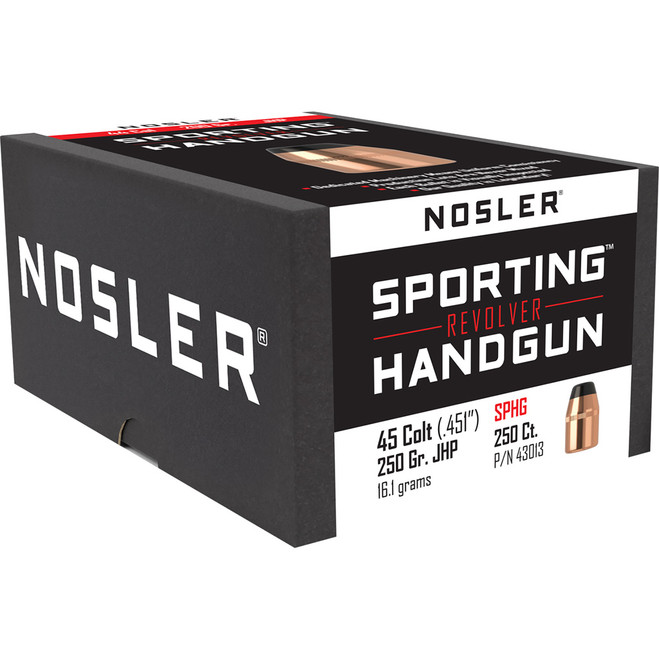Nosler Sporting Handgun Revolver Bullet Jacketed Hollow Pnt 250 Nosler Sporting Handgun Revolver Bullet Jacketed Hollow Pnt 250