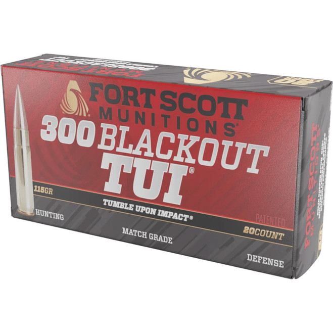 Fort Scott Munition Rifle Ammo 300 Blackout 115 gr. TUI 20 rd. Fort Scott Munition Rifle Ammo 300 Blackout 115 gr. TUI 20 rd.