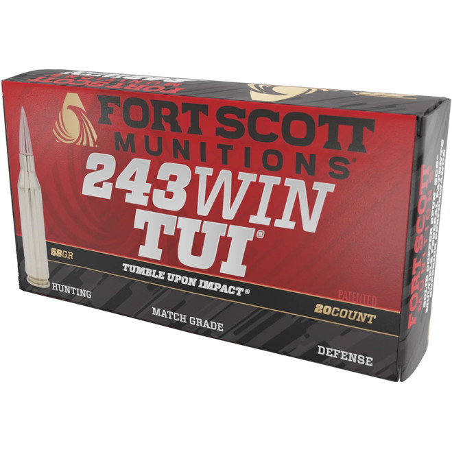 Fort Scott Munitions Rifle Ammo 243 Win. 58 gr. TUI 20 rd. Fort Scott Munitions Rifle Ammo 243 Win. 58 gr. TUI 20 rd.