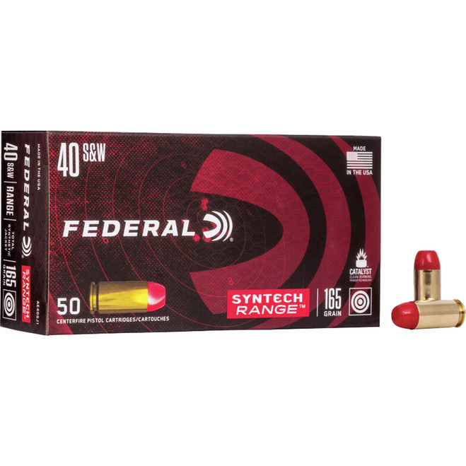 Federal Syntech Range Pistol Ammo 40 S&W 165 gr. TSJ 50 rd. Federal Syntech Range Pistol Ammo 40 S&W 165 gr. TSJ 50 rd.
