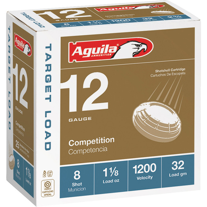 Aguila Target Shotgun Load 12 ga. 2.75 in. 1 1/8 oz. Heavy 8 Shot 25 rd.
