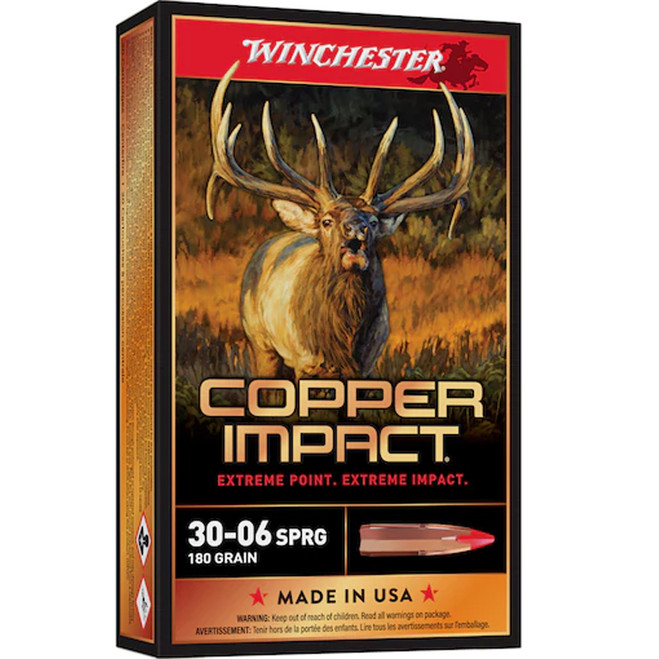 Winchester Copper Impact Rifle Ammo 30-06 Sprg. 180 gr. Copper Impact LF 20 rd.