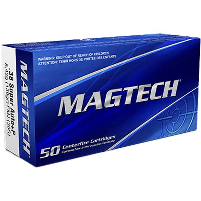 Magtech Pistol Ammo 38 Super Auto 130 gr. FMJ 50 rd.