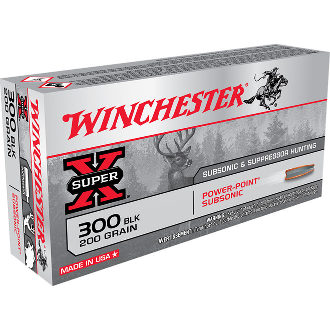 Winchester Super X Subsonic Expanding Rifle Ammo 300 AAC Blackout 200gr Subsonic Expand HP 20rd