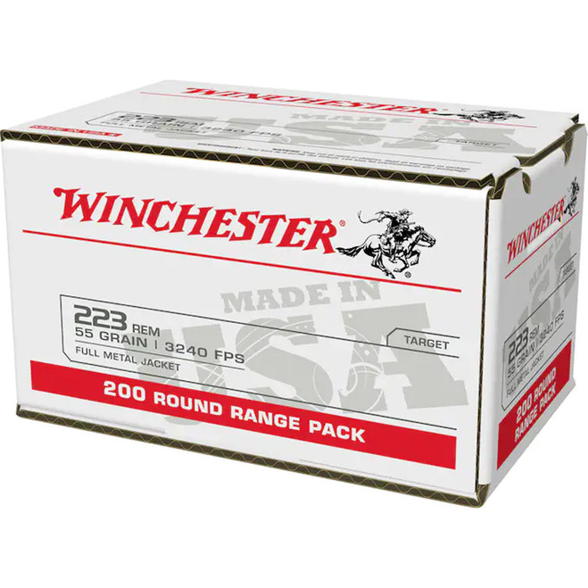 Winchester USA Rifle Ammo 223 Rem. 55 gr. FMJ 200 rd.
