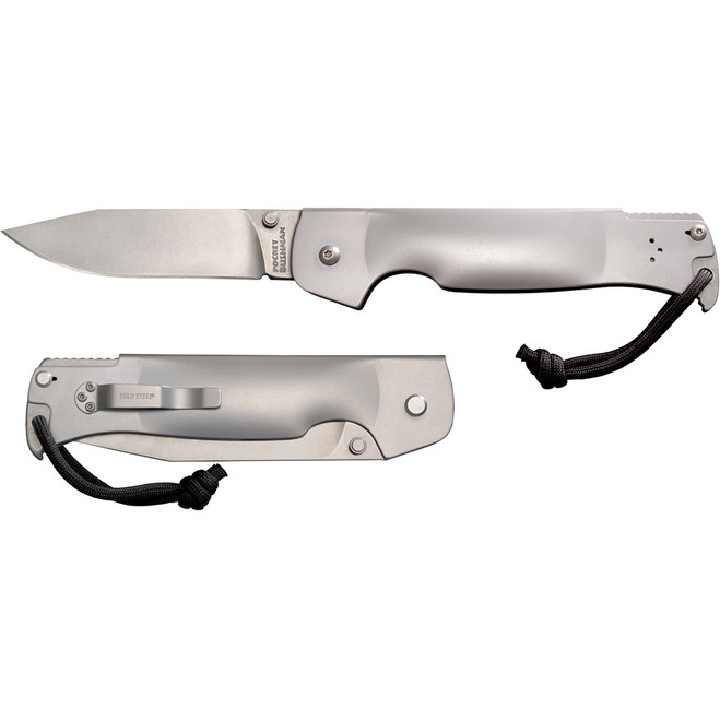 Cold Steel Pocket Bushman Folding Knife Sliver 4.5 in.