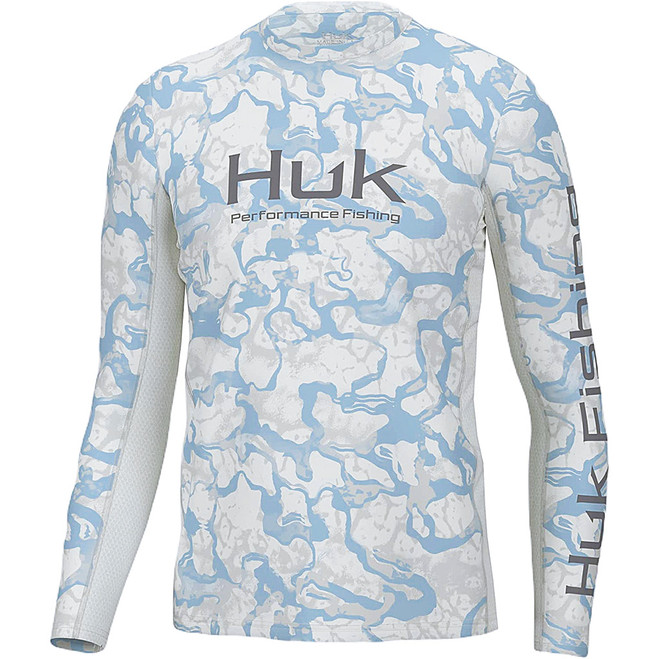 Huk Icon X Inside Reef Long Sleeve Crystal Blue