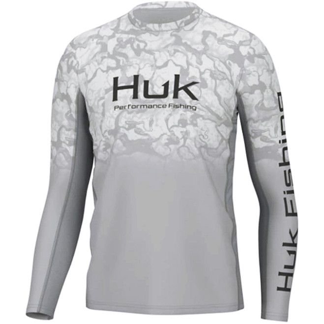 Huk Icon X Long Sleeve Crew Harbor Mist Reef