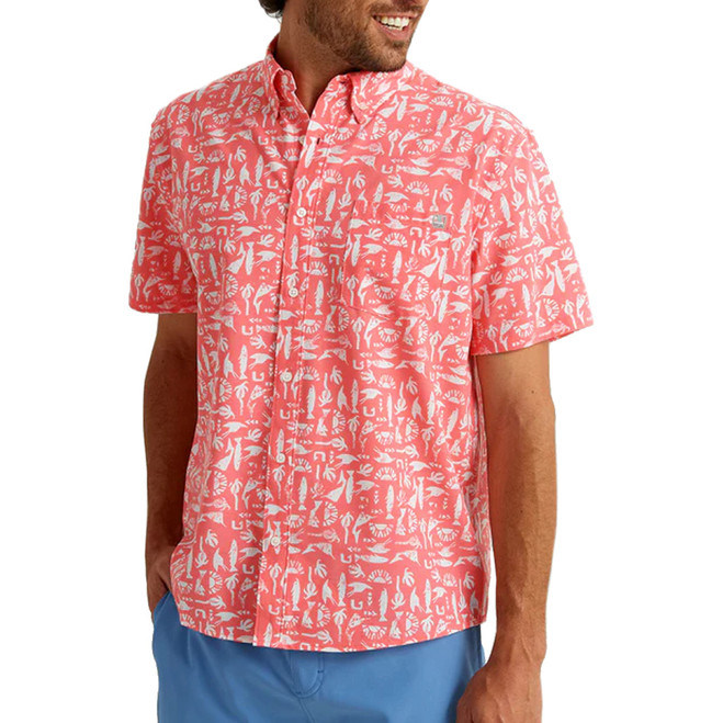 Huk Batiki Kona Shirt Sunwashed Red