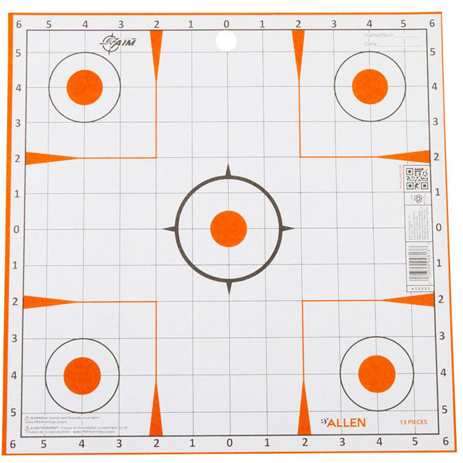EzAim Sight-In Grid Paper Targets 12x12 12 pk.