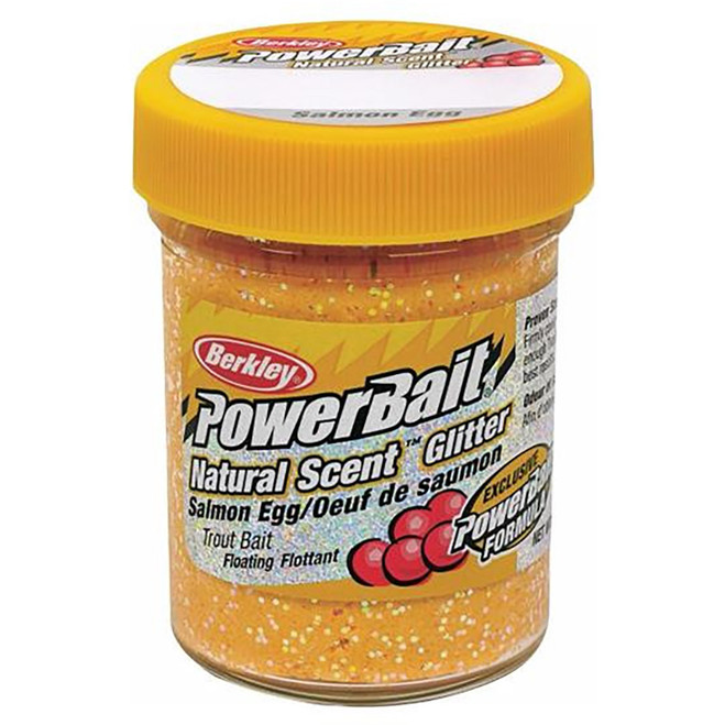 Berkley PowerBait Glitter Trout Bait Peach Salmon Egg Scent