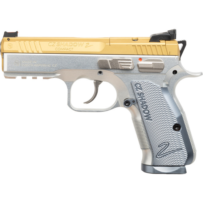 CZ Shadow 2 Compact Pistol 9mm 4 in. Gold w/Silver Grips 15 rd.