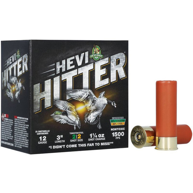 Hevi Shot Hevi Hitter Shotgun Ammo 12ga. 3in. 1 1/4 oz. #2 Tungsten/Steel 25 rd.
