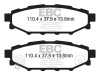 EBC 12+ Subaru BRZ 2.0 (solid rear rotors) Yellowstuff Rear Brake Pads