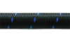 Vibrant -6 AN Two-Tone Black/Blue Nylon Braided Flex Hose (5 foot roll)