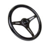 NRG Classic Wood Grain Steering Wheel (350mm) Black Sparkled Grip w/Black 3-Spoke Center