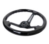 NRG Reinforced Steering Wheel (350mm / 3in. Deep) Blk Wood w/Blk Matte Spoke/Black Center Mark