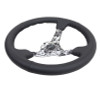 NRG Reinforced Steering Wheel (350mm / 3in. Deep) Blk Leather w/Hydrodipped Digi-Camo Spokes