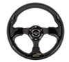 NRG Reinforced Steering Wheel (320mm) Blk w/Gloss Black Trim