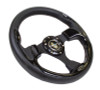 NRG Reinforced Steering Wheel (320mm) Blk w/Gloss Black Trim