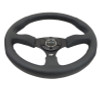 NRG Reinforced Steering Wheel (350mm / 2.5in. Deep) Blk Leather Comfort Grip w/5mm Matte Blk Spokes