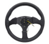 NRG Reinforced Steering Wheel (350mm / 2.5in. Deep) Blk Leather Comfort Grip w/5mm Matte Blk Spokes