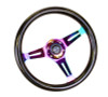 NRG Classic Wood Grain Steering Wheel (350mm) Black Sparkle/Galaxy Color w/Neochrome 3-Spoke