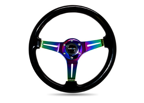 NRG Racing 3 Spoke NeoChrome Steering Wheel 350MM in multiple colors