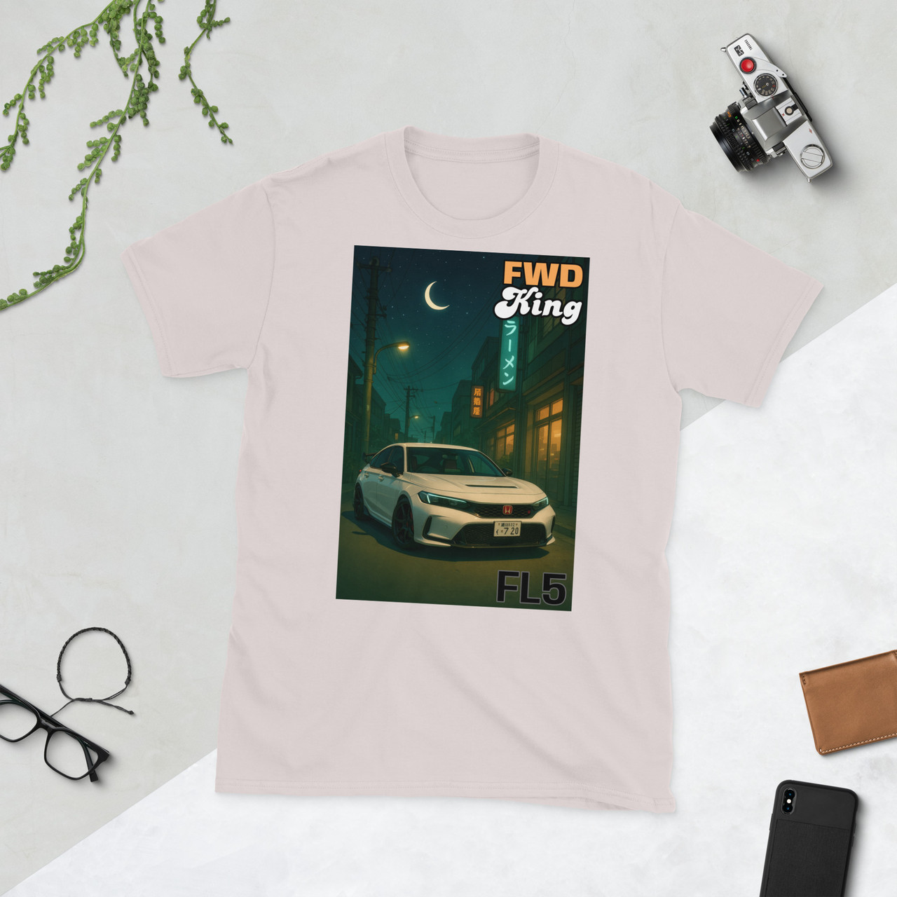 ホンダ・シビックタイプR FL5 Front.ver Tシャツ 2023 Honda Civic Type-R FL5 T-Shirt In Japan 100% Cotton