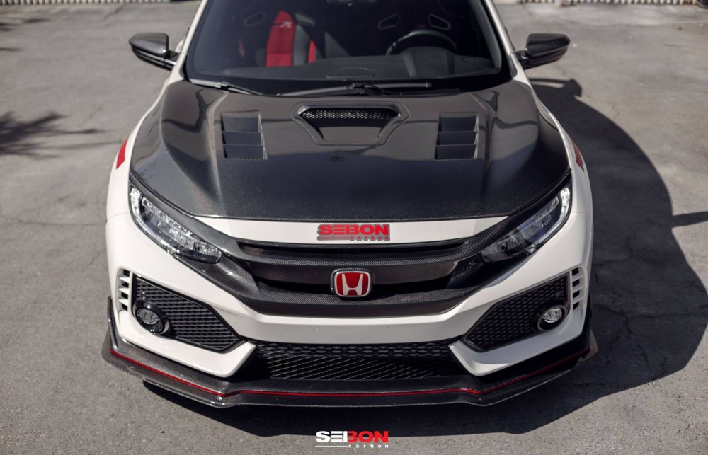 SEIBON FK8 カーボンボンネットスクープ(ダクト) Civic Type-R TS Style Carbon Fiber Hood Seibon 2017-2020 FK8