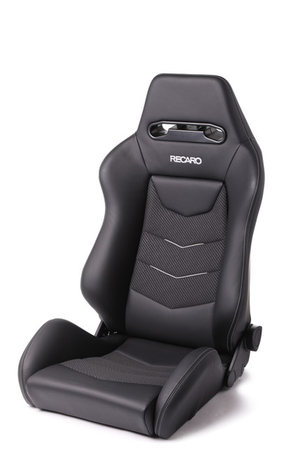 Recaro Speed V Driver Seat - Black Leather/Cloud Grey Suede Accent