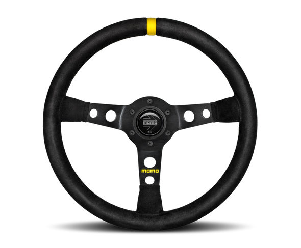 Momo MOD07 Steering Wheel 350 mm -  Black Suede/Black Spokes/1 Stripe