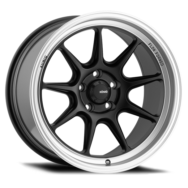 Konig Countergram 15x7.5 4x100 ET35 Matte Black / Matte Machined Lip