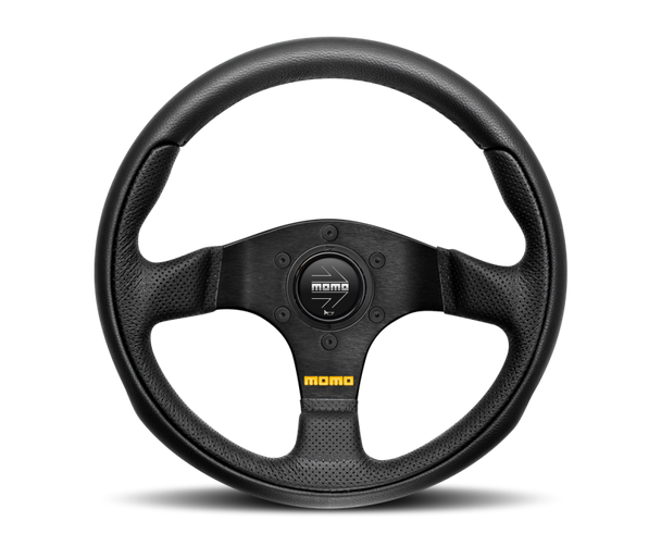 Momo Team Steering Wheel 300 mm - 4 Black Leather/Black Spokes