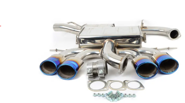 Invidia 14+ Volkswagen Golf-R Q300 Quad Oval Titanium Burnt Tips Cat-back Exhaust