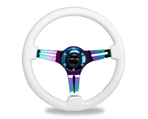 NRG Racing 3 Spoke NeoChrome Steering Wheel 350MM in multiple colors
