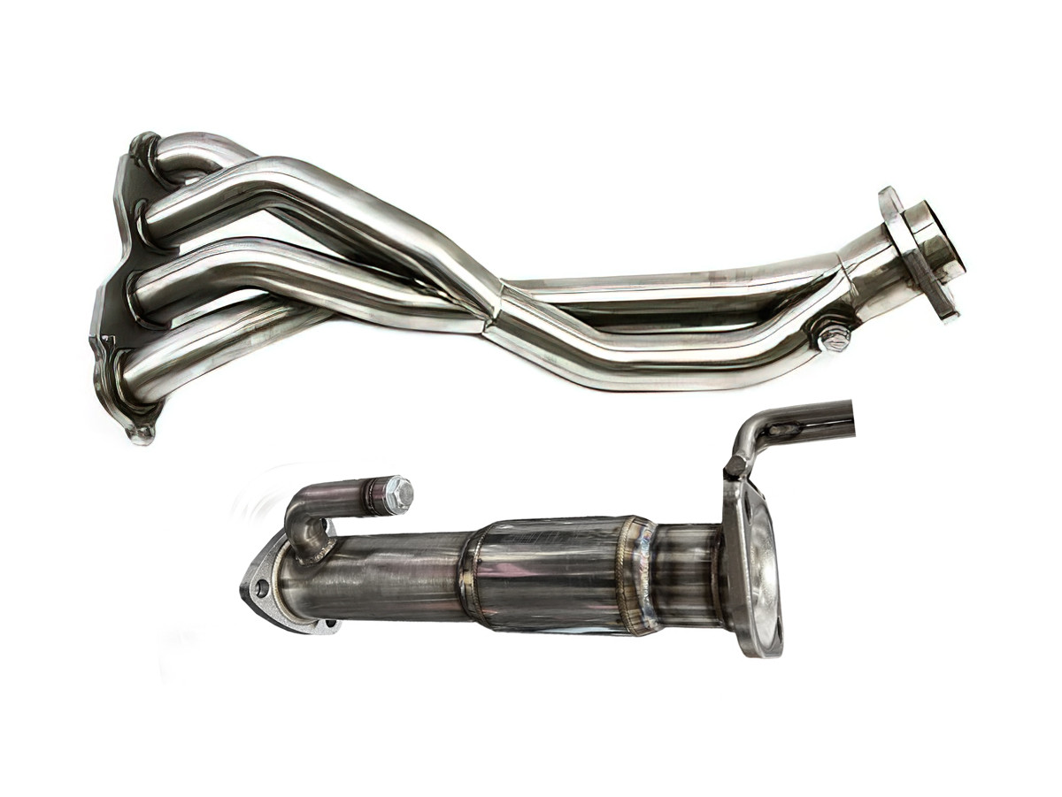 PLM Civic Si header with high-flow catalytic converter