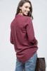 Silvia Button Up Shirt - Burgundy/Khaki