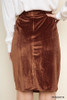 Beth Velvet Sparkle Skirt - Terracotta