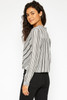 Callie Striped Surplus Top - Black Ivory