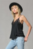 The Sweet Lace Trim Cami - Black/White