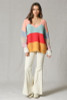 V Neck Multi Colors Pullover Sweater - Color Blocker