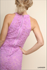 Floral Crochet Halter Dress - Lavender Pink