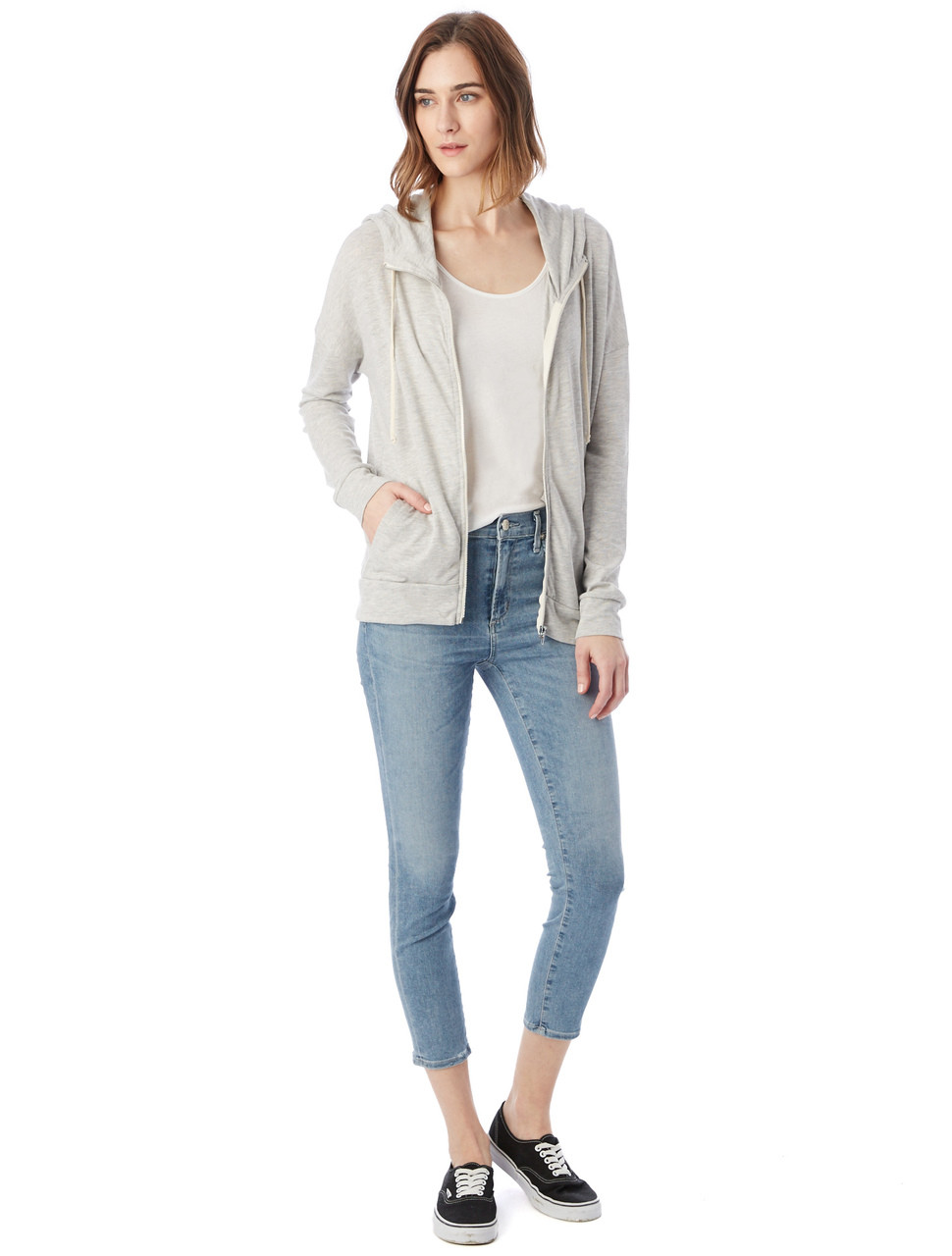Women's Eco Jersey Full Zip Hoodie – Space Dye Cool Down Hoodie With Mock Neck & Side Pockets - View #8